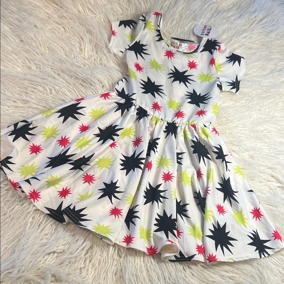 Stylish DOT DOT SMILE Kids Dress with Starburst Pattern - Picture 1 of 11